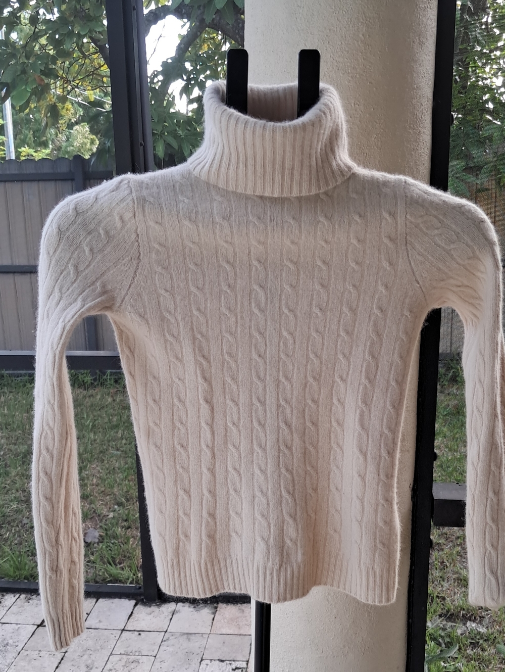 J. Crew Cream Cable Turtleneck Sweater